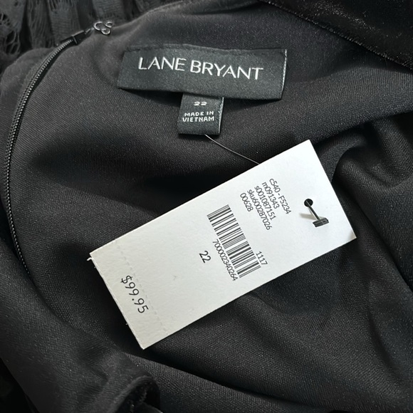 LANE BRYANT Velvet Pleated Black Lace Midi Dress Size 22 - Picture 8 of 11